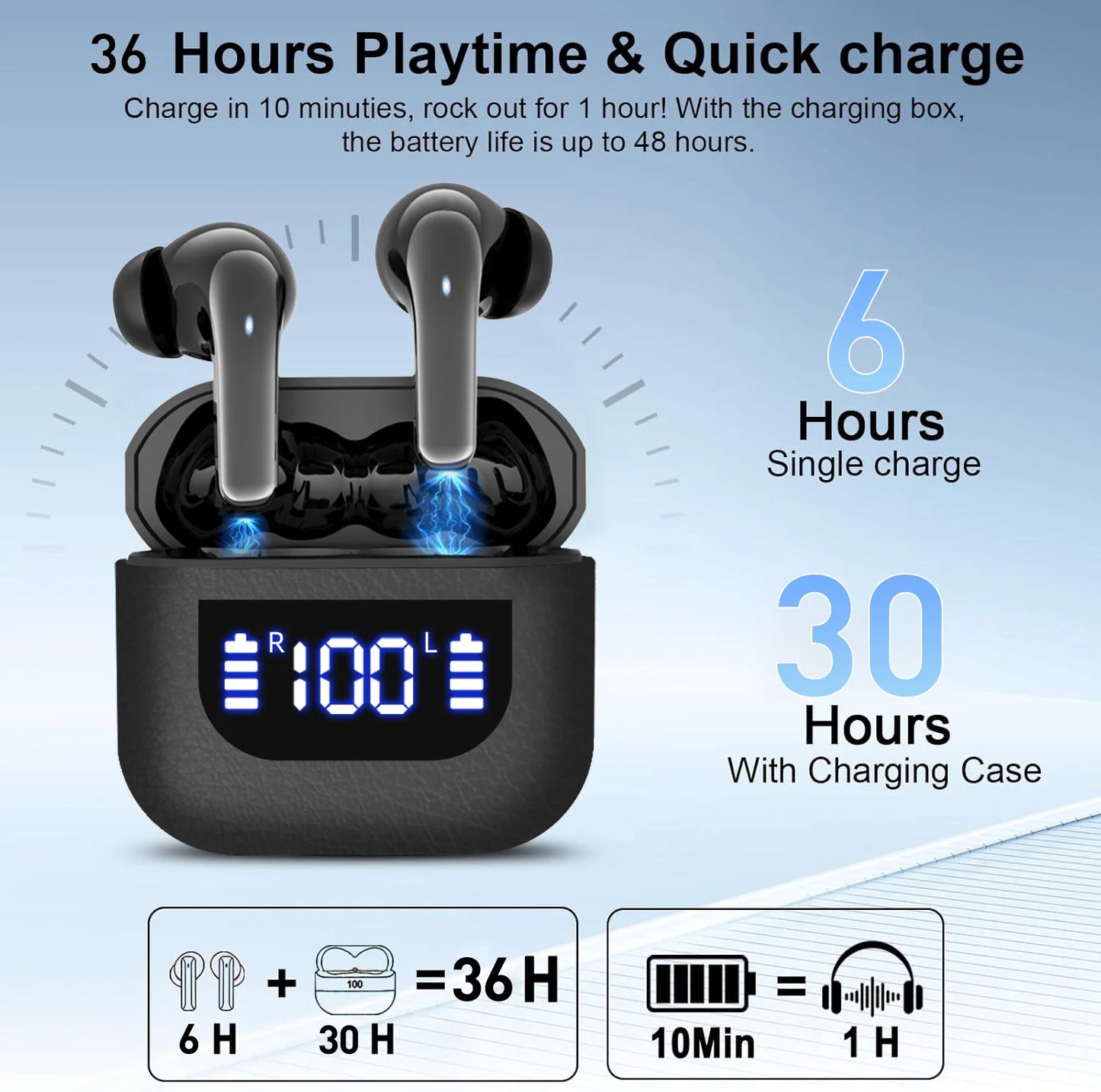TWS K07 wireless earphones, heavy bass stereo noise reduction for calls, ultra-long battery life, low-latency game mode