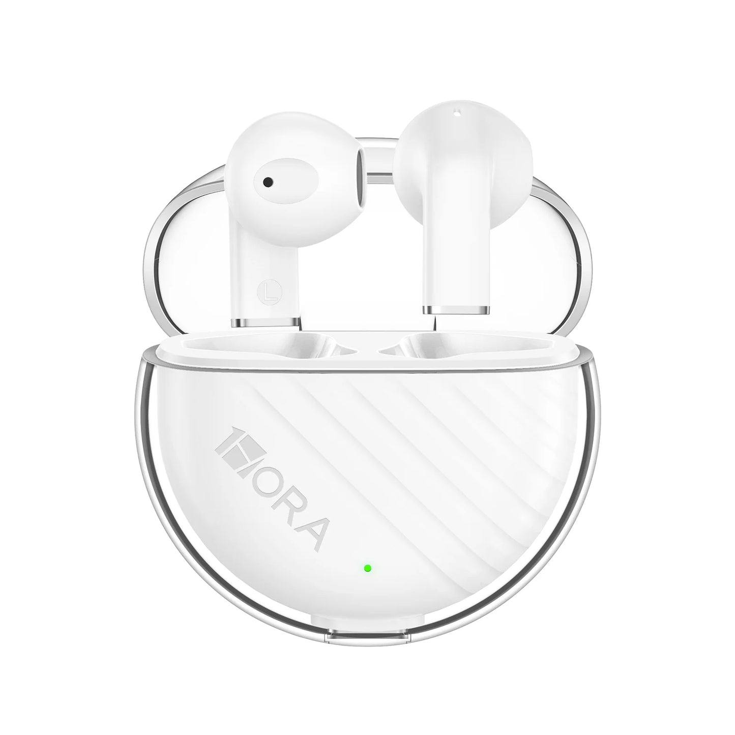 1HORA AUT209 Wireless Bluetooth 5.3 Earbuds With Charging Case Black/White Intelligent Touch Control Compatible with IOS/Android