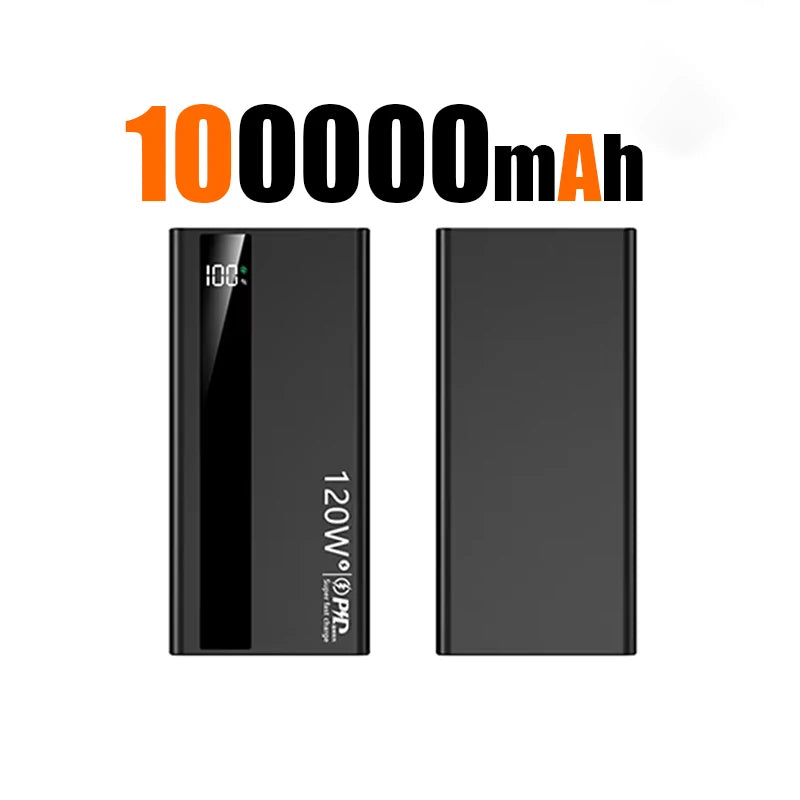 200000mAh Large Capacity PowerBank 120W Super Fast Charging Portable External Battery Powerbank For Iphone Samsung Xiaomi ﻿