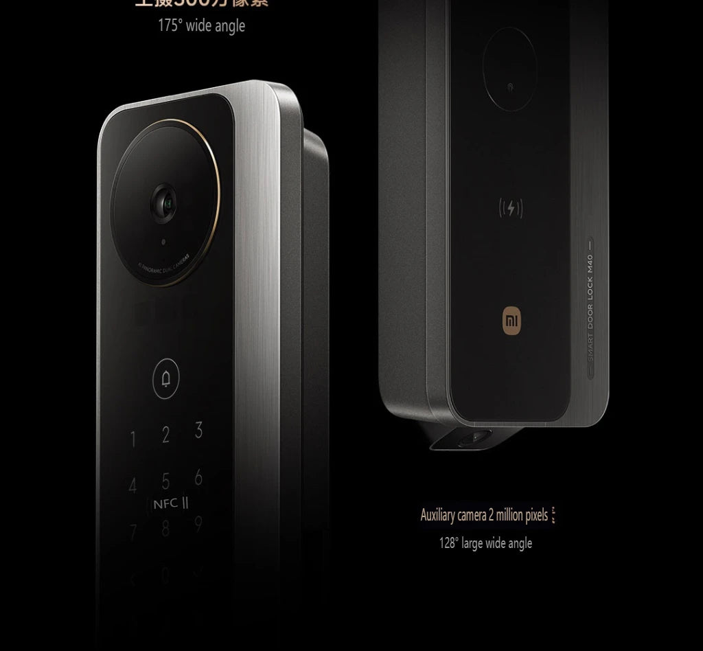 2025 Xiaomi Smart Door Lock M40 Face Recognition Fingerprint Remote Unlock AI Dual Lens with 5 inch Visual Screen Mi home APP