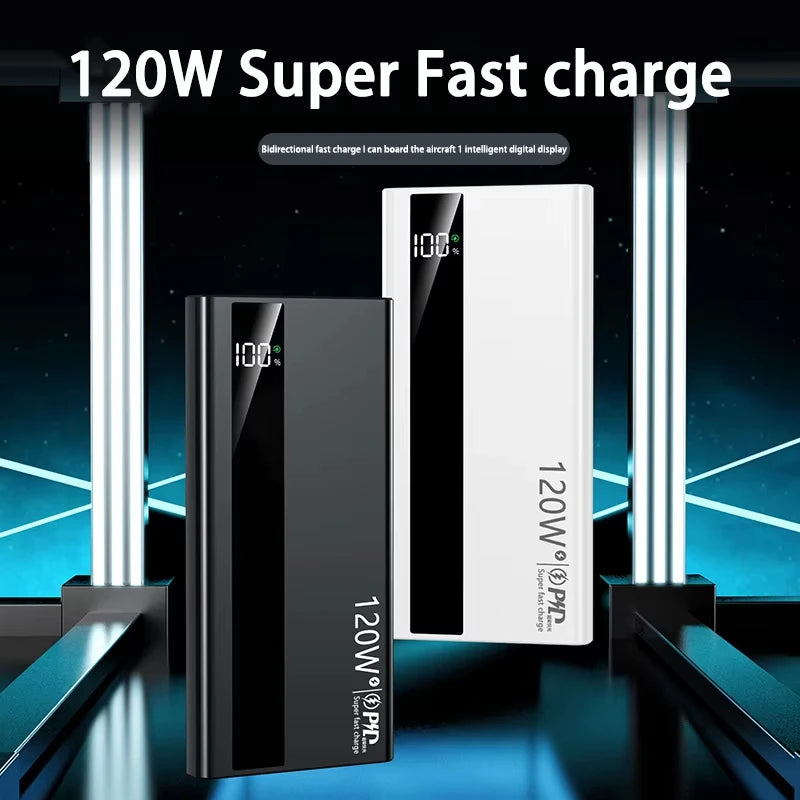 200000mAh Large Capacity PowerBank 120W Super Fast Charging Portable External Battery Powerbank For Iphone Samsung Xiaomi ﻿