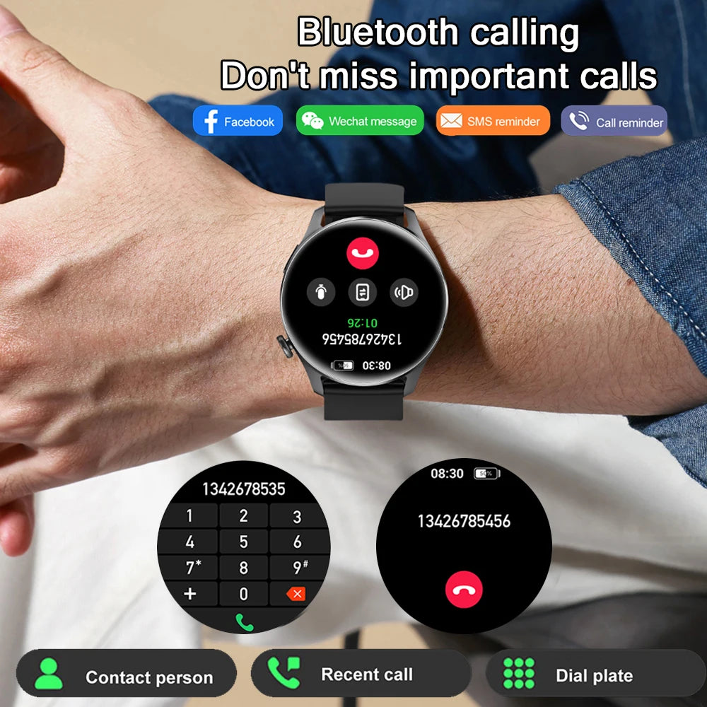 2026 New Smart Watch Men Full Touch Screen Heart Rate Health Monitor Sports Watches Bluetooth Call Smartwatch Man