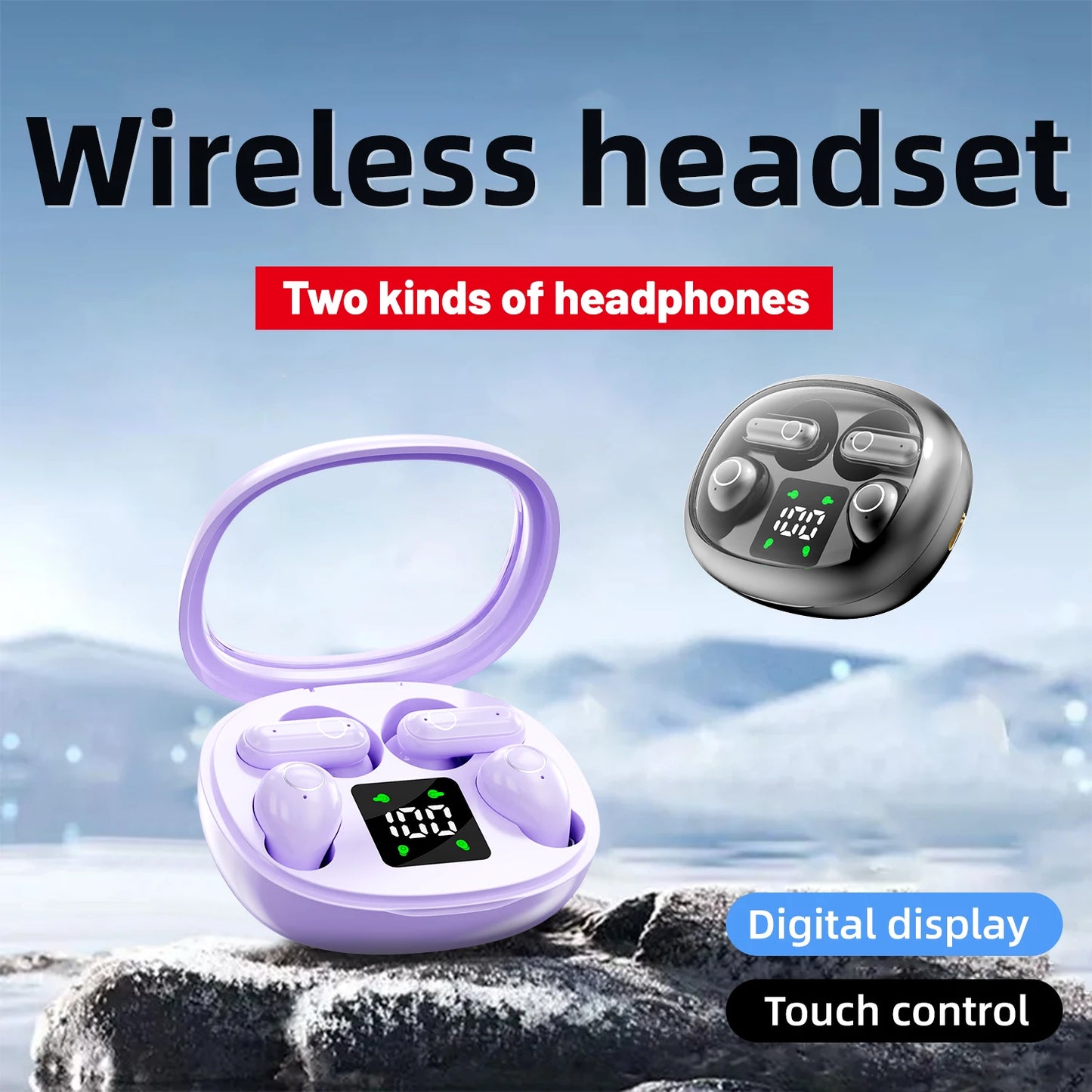 2026 New Design True Wireless In-Ear And Clip-On TWS Couples Fasion Daul Headset Mini Couples Earbuds Gaming TWS Earphones