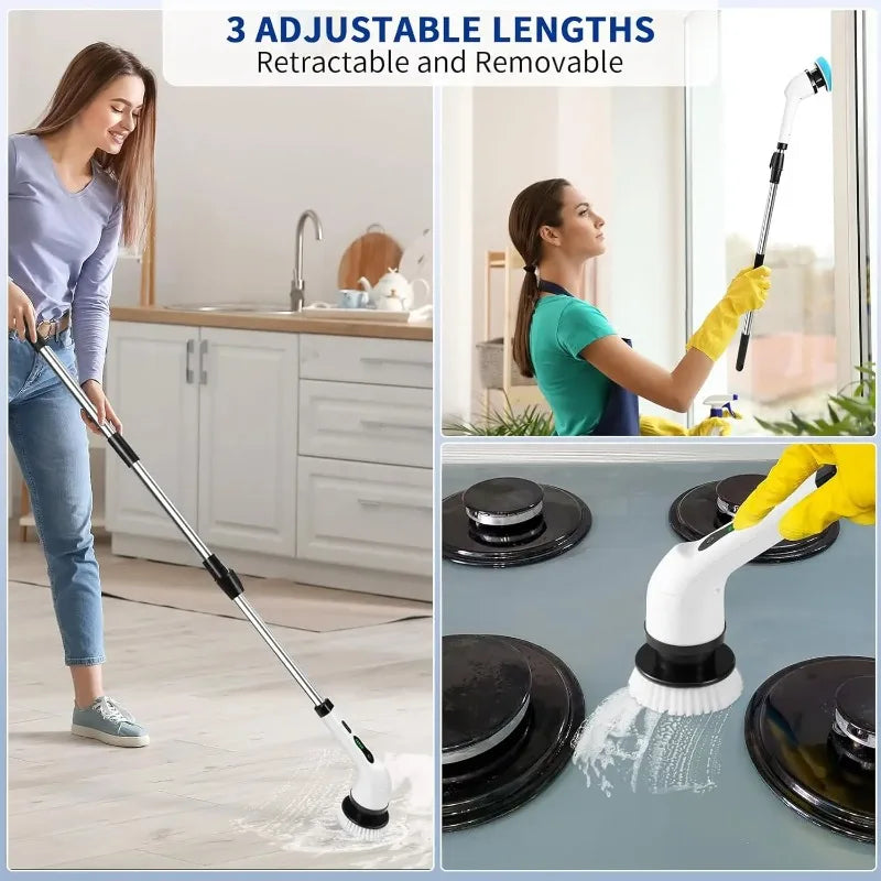 Multi-tool Multifunctional Electric Cleaning Brush, for Rotating Bathroom, Kitchen, Toilet & Automotive Cleaning.