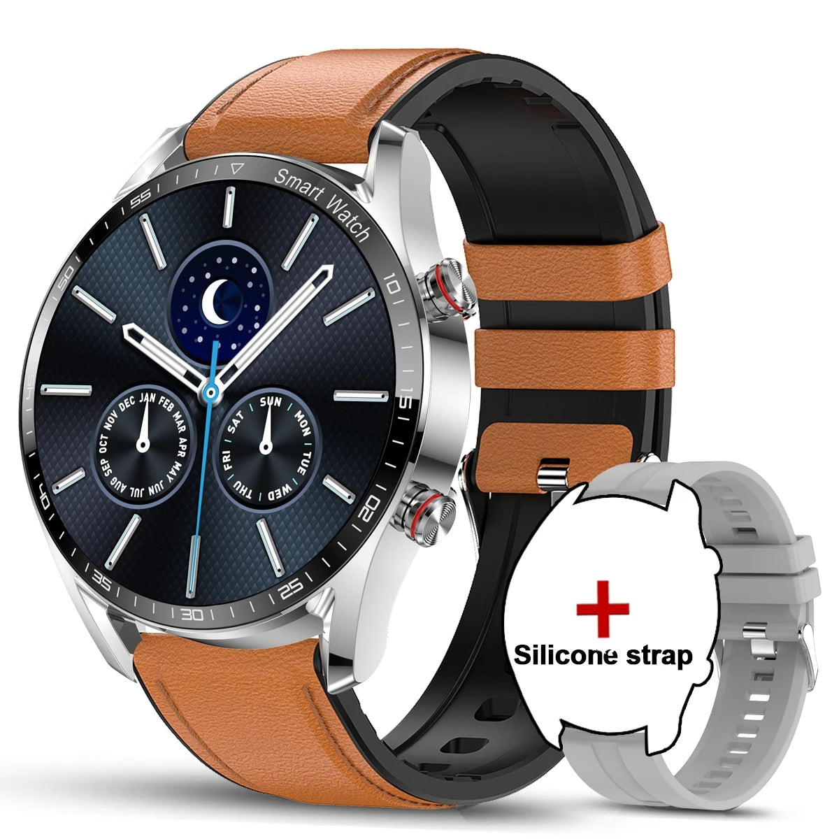 ChiBear New 1.53inch Bluetooth Call Smart Watch Men Multi-Sport Mode Heart Rate Health Monitoring Waterproof Business Smartwatch