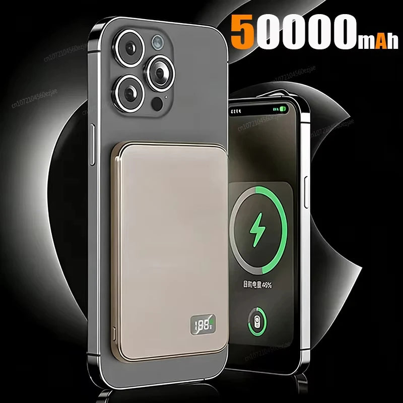 500000mAh Wireless Magnetic Power Bank Fast Charging PD22.5W External Battery Portable for Magsafe for iPhone17 Samsung Xiaomi