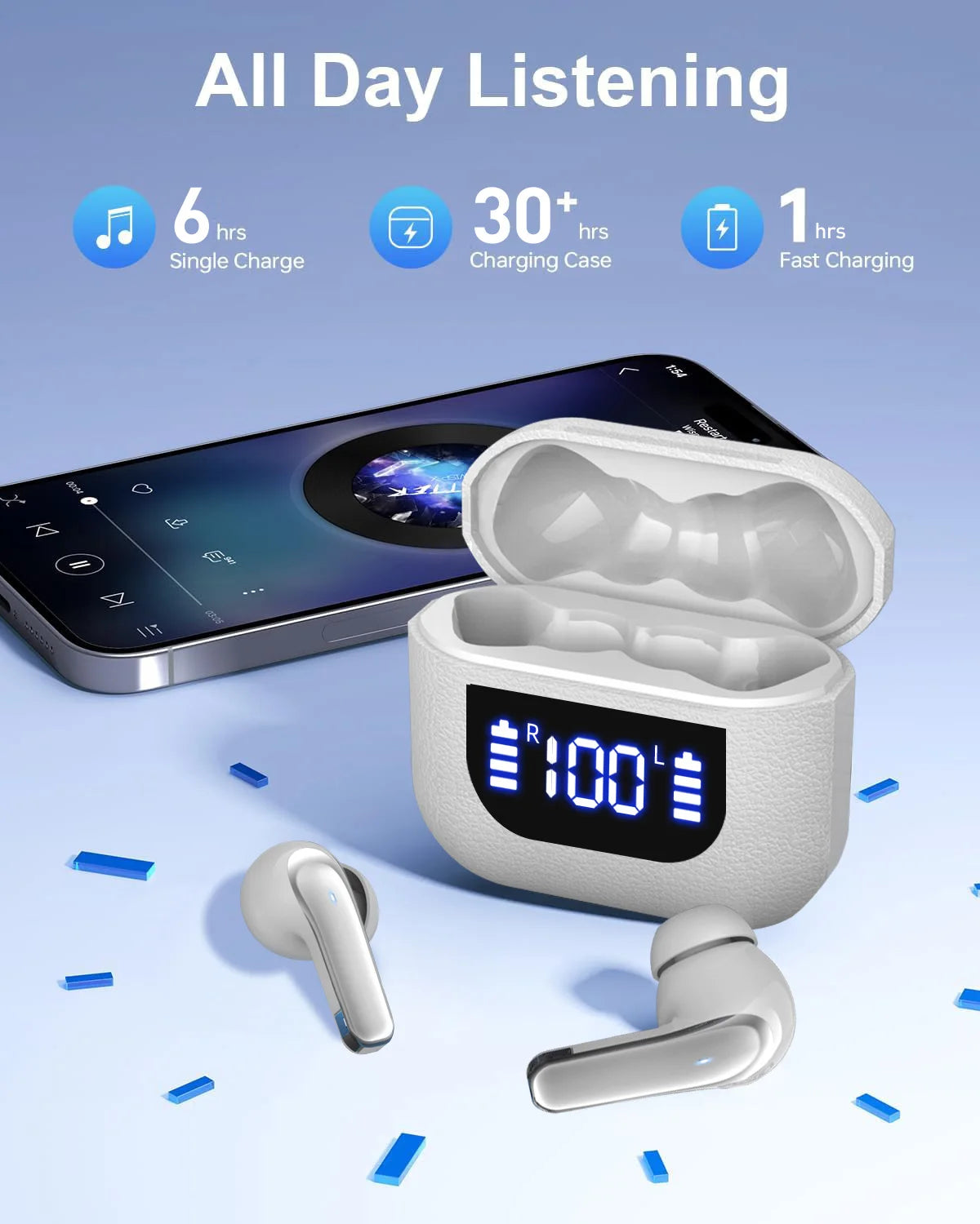 TWS K07 wireless earphones, heavy bass stereo noise reduction for calls, ultra-long battery life, low-latency game mode