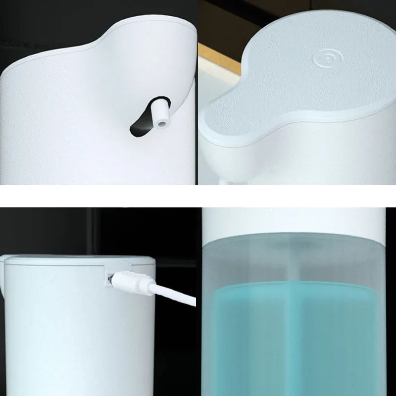 1pc 350/600ML Rechargeable Automatic Foam Soap Dispenser Touchless Handsfree Dispenser IPX5 Waterproof 4 Level Adjustable Volume