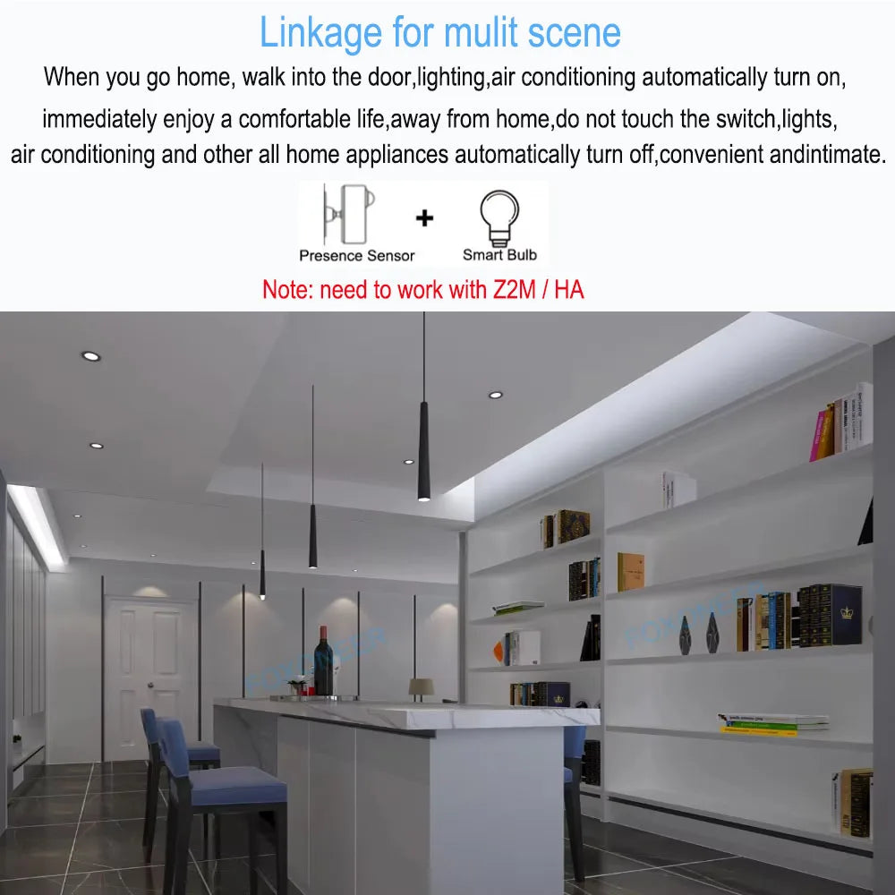 Smart Zigbee Human Presence Sensor 24G MmWave Radar +PIR,Luminance detection Use Battery Support Zigbee2mqtt Home Assistant