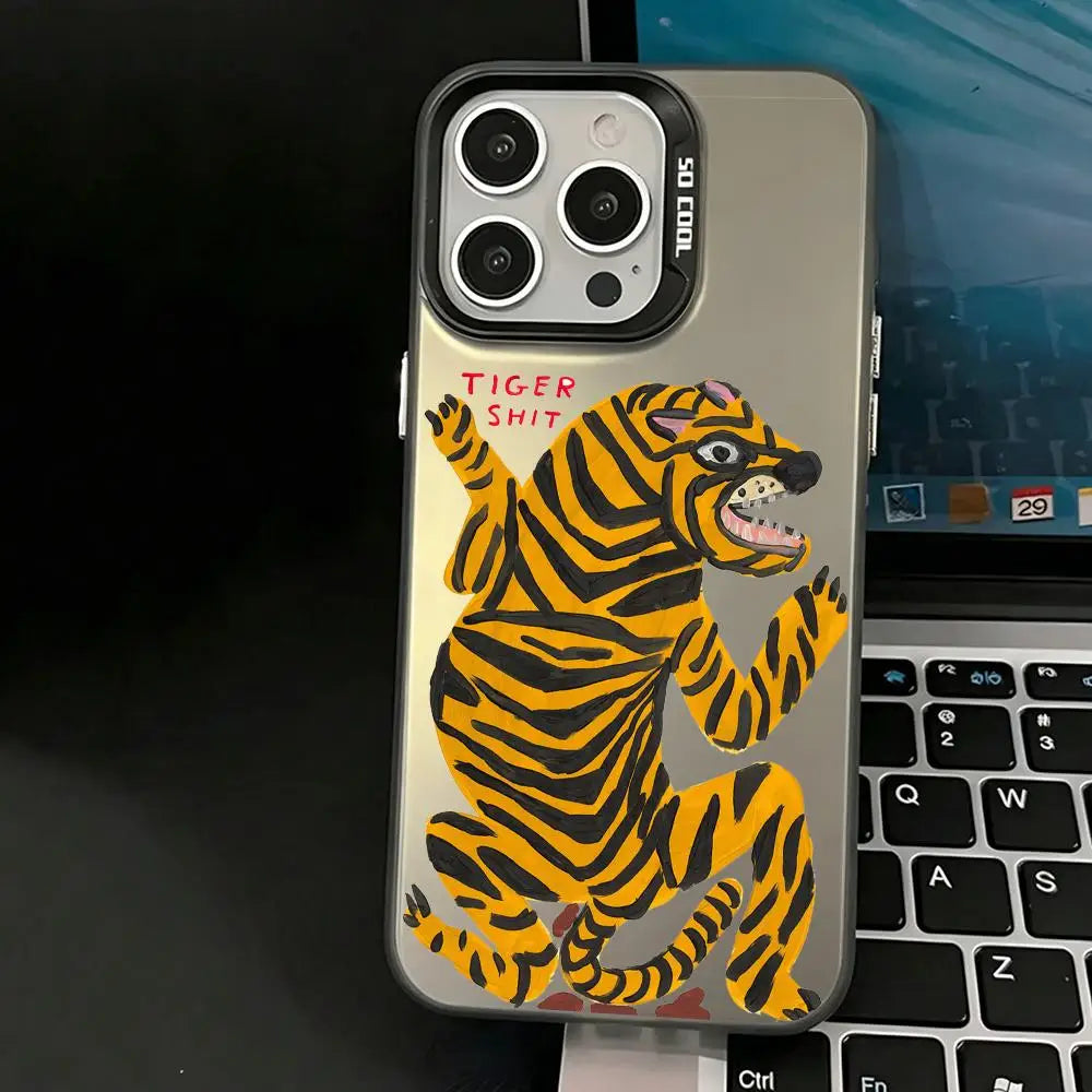 Artist D-David S-Shrigley Phone Case For iPhone 17 16 15 14 13 12 11 Pro Max Matte Laser Aurora Phone Case Shockproof Cover