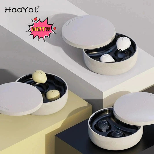 HaaYot New Super Mini Bluetooth Headset Invisible Earbuds Wireless Headphones TWS Buds Earphones for Office Sports Travel Music