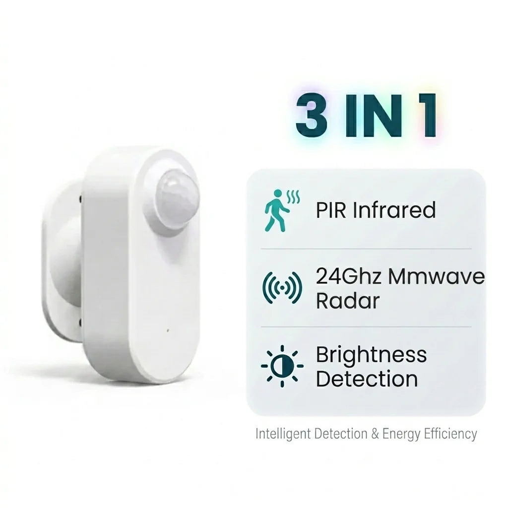 Smart Zigbee Human Presence Sensor 24G MmWave Radar +PIR,Luminance detection Use Battery Support Zigbee2mqtt Home Assistant