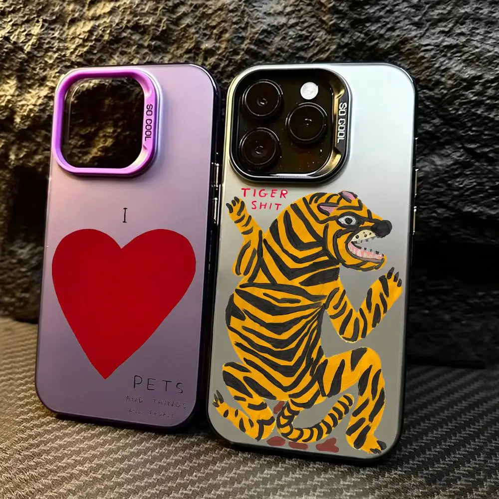 Artist D-David S-Shrigley Phone Case For iPhone 17 16 15 14 13 12 11 Pro Max Matte Laser Aurora Phone Case Shockproof Cover