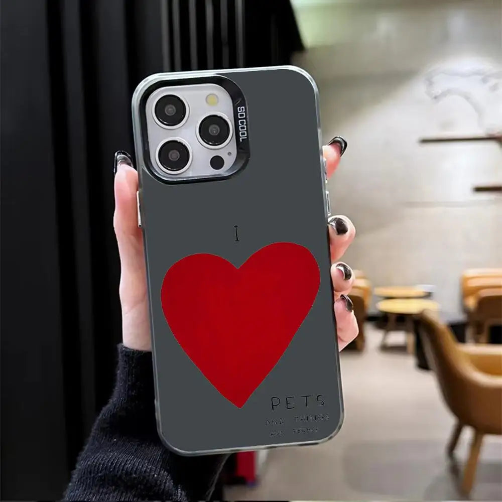 Artist D-David S-Shrigley Phone Case For iPhone 17 16 15 14 13 12 11 Pro Max Matte Laser Aurora Phone Case Shockproof Cover