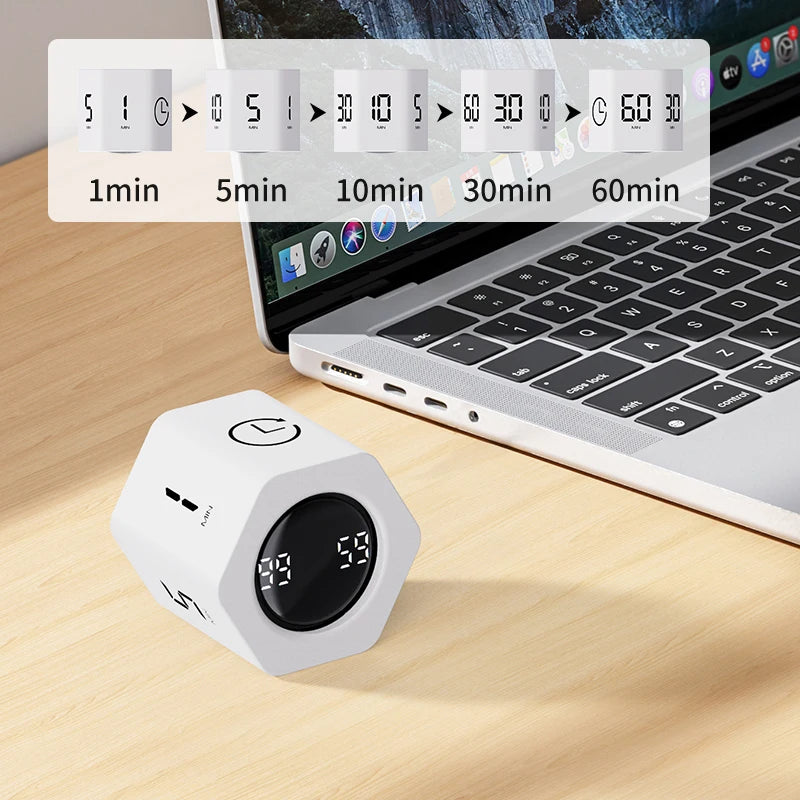 Productivity Kitchen Timer Productivity Gravity Sensor LED Display Digital Time Time Management Kitchen Countdown Gadget Timer