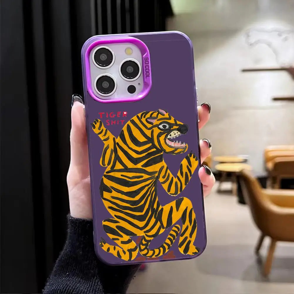 Artist D-David S-Shrigley Phone Case For iPhone 17 16 15 14 13 12 11 Pro Max Matte Laser Aurora Phone Case Shockproof Cover
