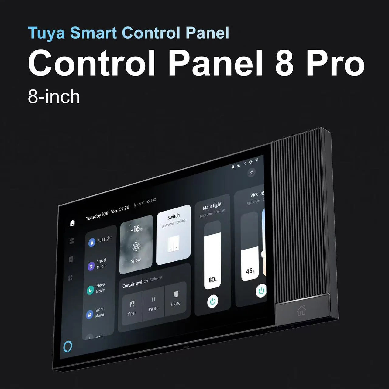 TUYA smart central control panel 8inch Scene mode Touch screen 2Relays Built-in IR remote control Bluetooths Zigbee Alexa Voice
