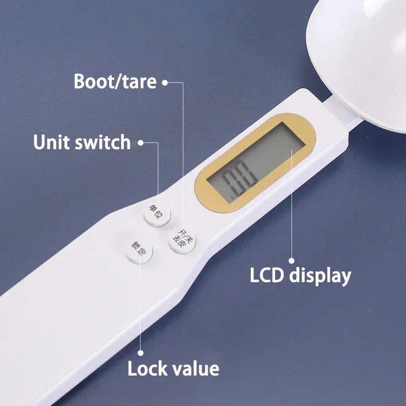 Electronic Kitchen Scale LCD Digital Measuring Food Flour Digital Spoon Scale Mini Kitchen Tool for Milk Coffee Scale