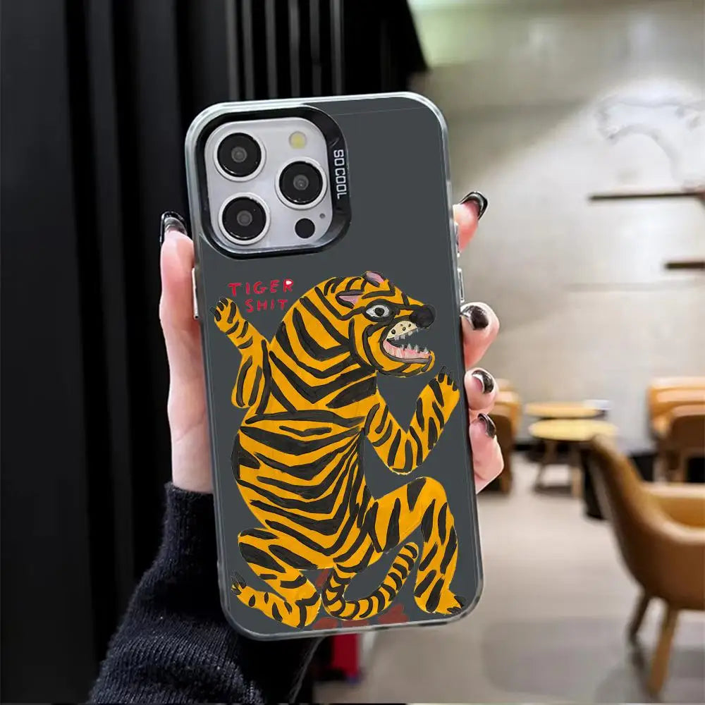 Artist D-David S-Shrigley Phone Case For iPhone 17 16 15 14 13 12 11 Pro Max Matte Laser Aurora Phone Case Shockproof Cover
