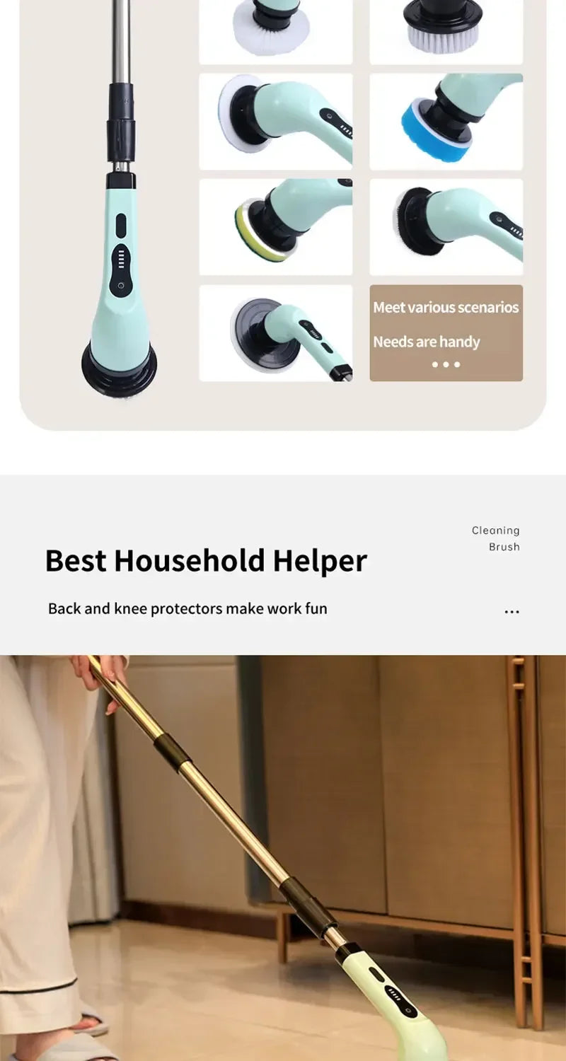 Multi-tool Multifunctional Electric Cleaning Brush, for Rotating Bathroom, Kitchen, Toilet & Automotive Cleaning.