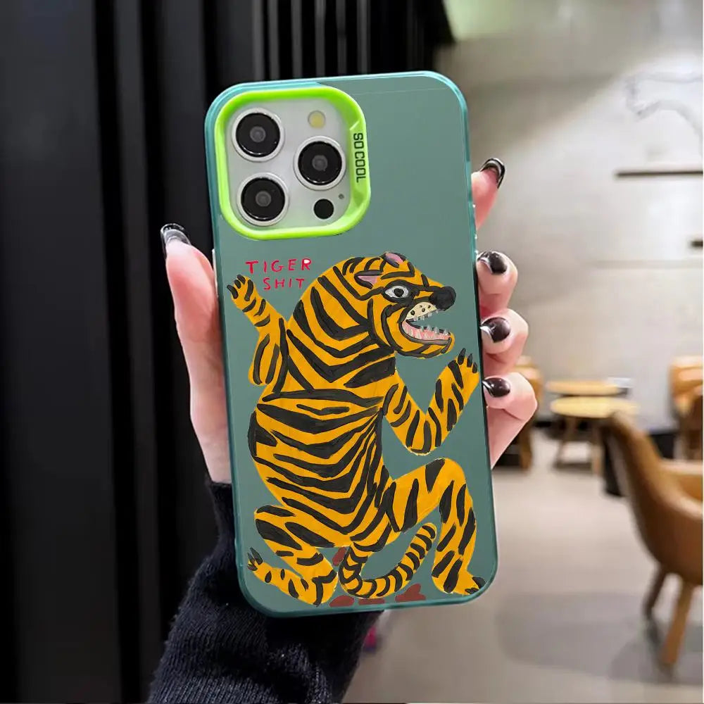 Artist D-David S-Shrigley Phone Case For iPhone 17 16 15 14 13 12 11 Pro Max Matte Laser Aurora Phone Case Shockproof Cover