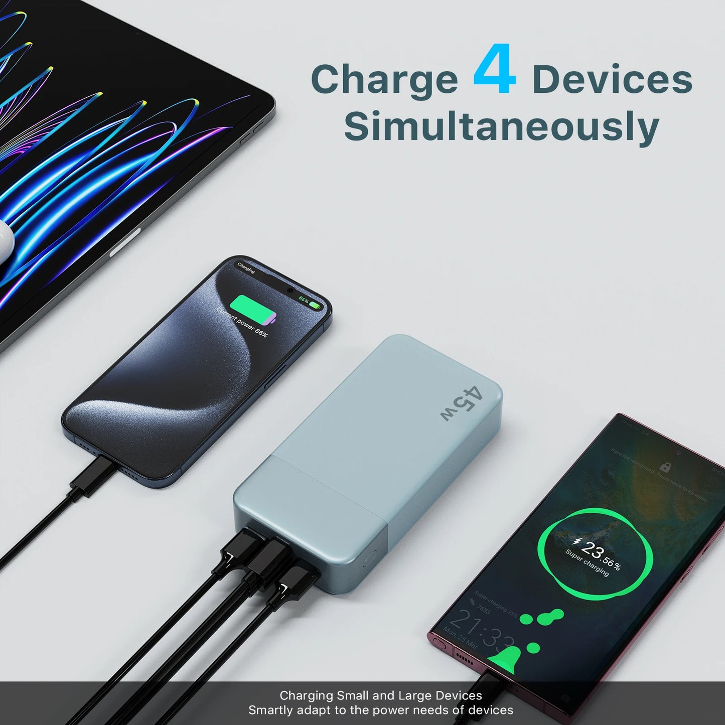 NOBIS Power Bank 20000Mah 45W USB C Charger Phone Portable Battery Pack Travel Flying