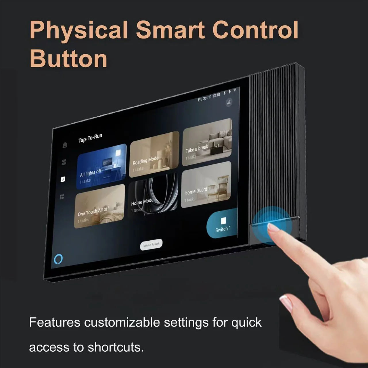 TUYA smart central control panel 8inch Scene mode Touch screen 2Relays Built-in IR remote control Bluetooths Zigbee Alexa Voice