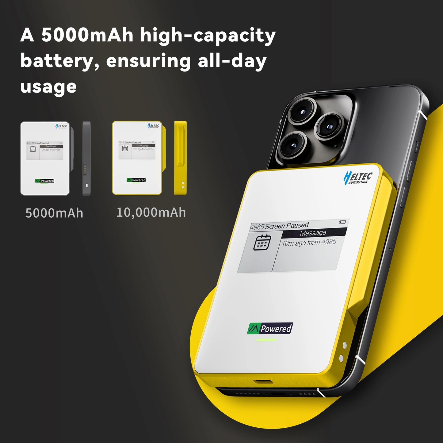 Heltec MeshPocket Qi2 Magnetic Power Bank Meshtastic Powered 5000/10000mah 15W Wireless Fast Charging Wireless iPhone Android