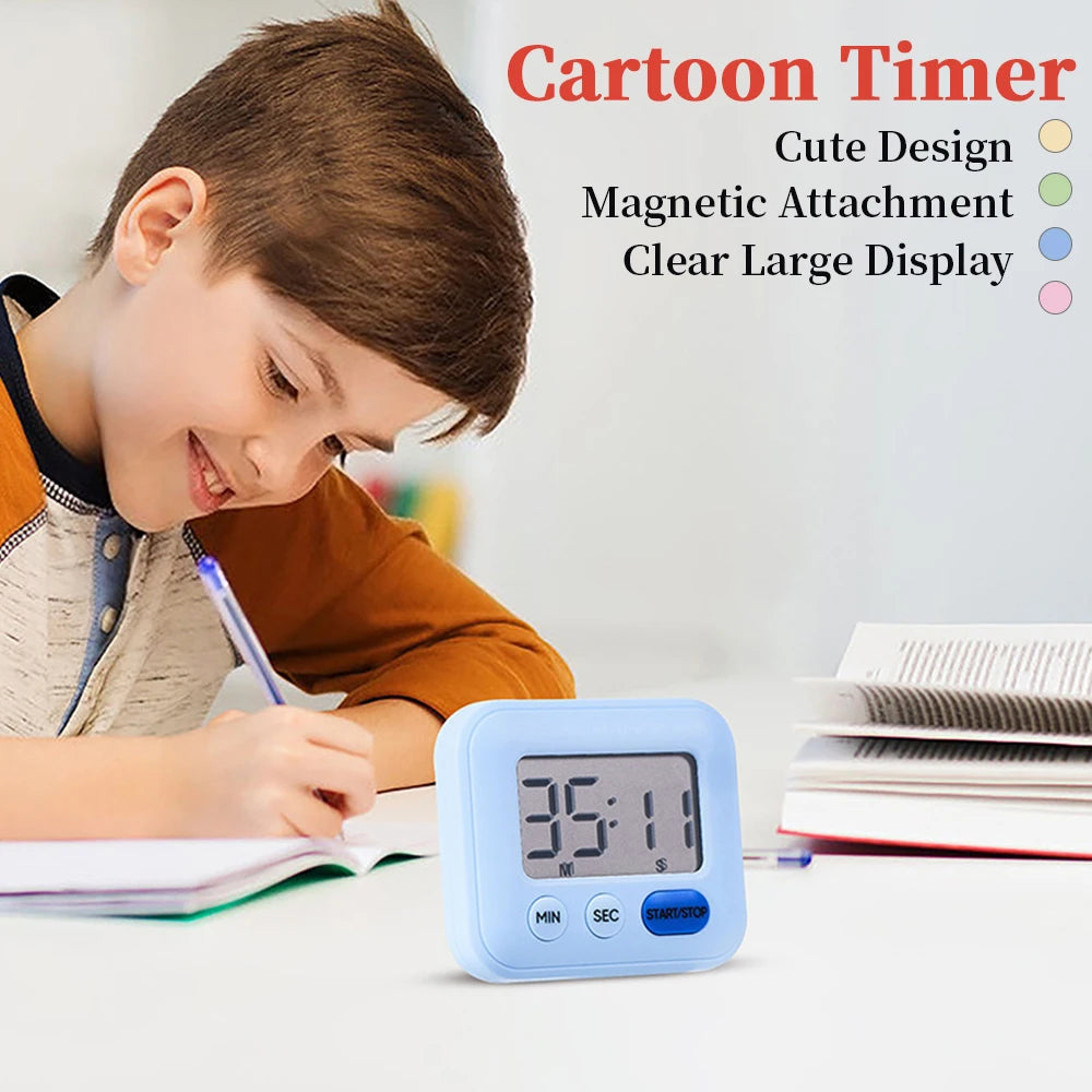 Silent Alarm for Student Time ManagementDigital Timer for Kids Study & Kitchen–Magnetic Countdown Timer with Large Display,99min