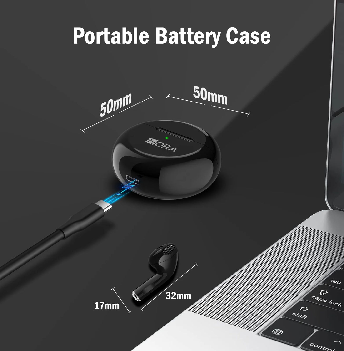 1HORA AUT119 Wireless headphones TWS Bluetooth 5.3 Clear sound In-ear headset Compatible with IOS/Android/tablets