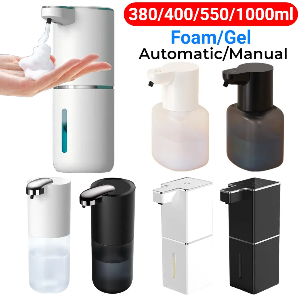 1000ML Automatic/Manual Soap Dispenser Waterproof USB Charging Smart Washing Hand Machine Infrared Sensor for Bathroom Washroom