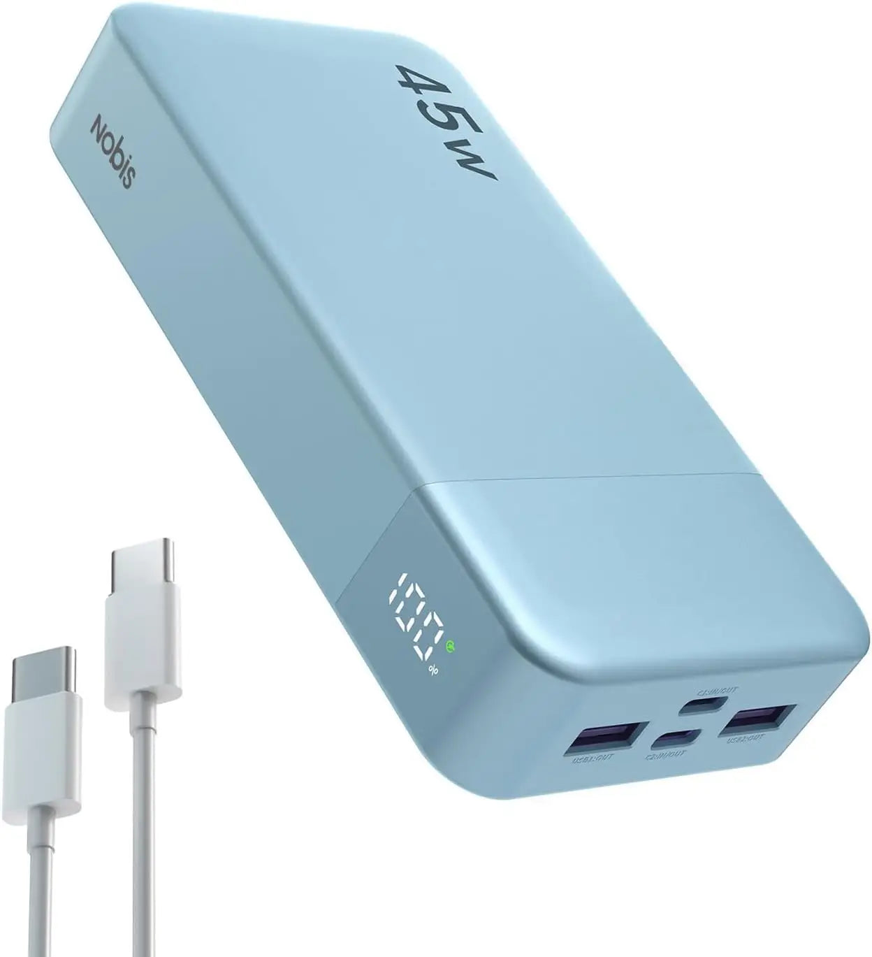 NOBIS Power Bank 20000Mah 45W USB C Charger Phone Portable Battery Pack Travel Flying