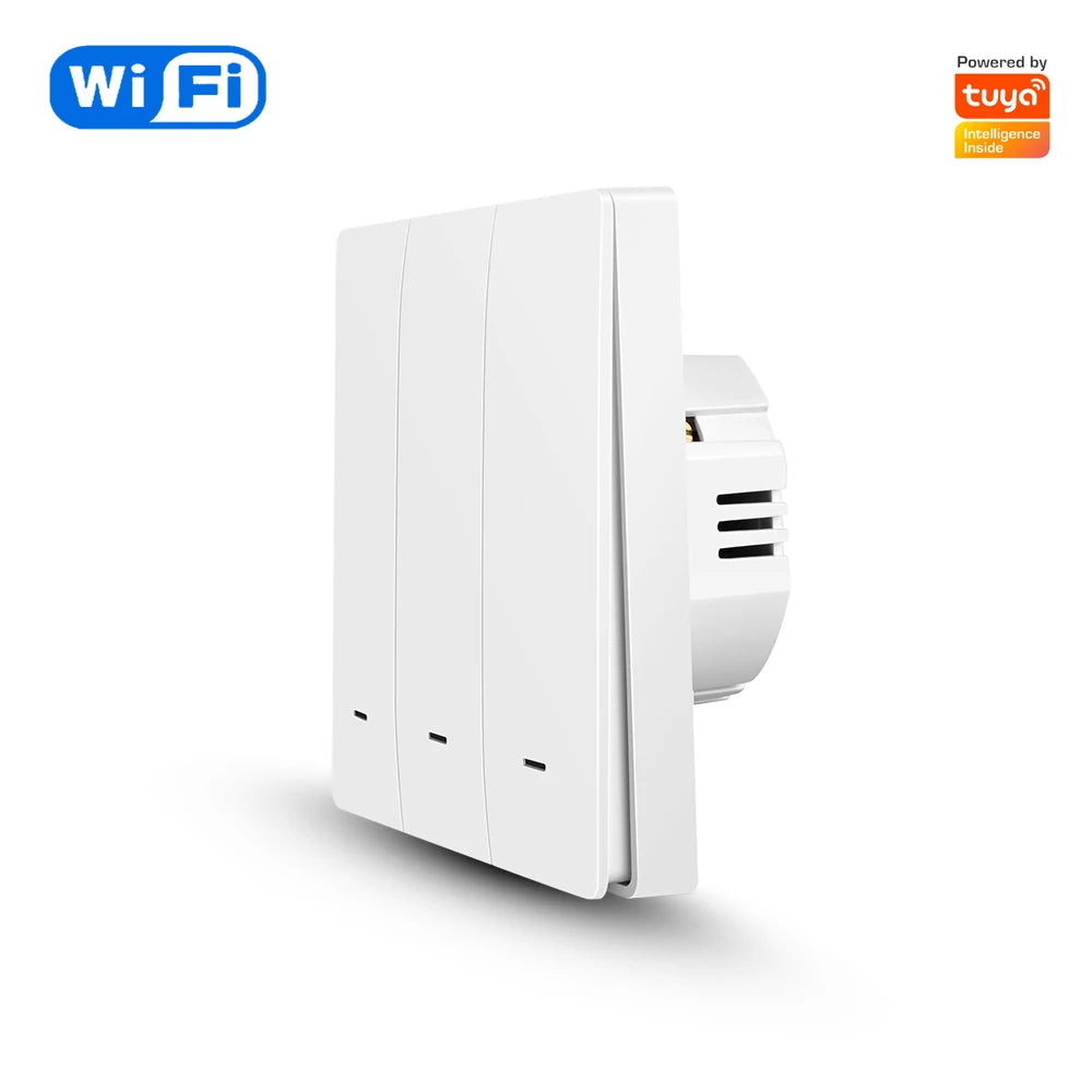 Tuya Smart Wall Light Switch Push Button Control No/With Neutral Wire APP Remote Timing  Support Alexa Google Home Yandex Alice
