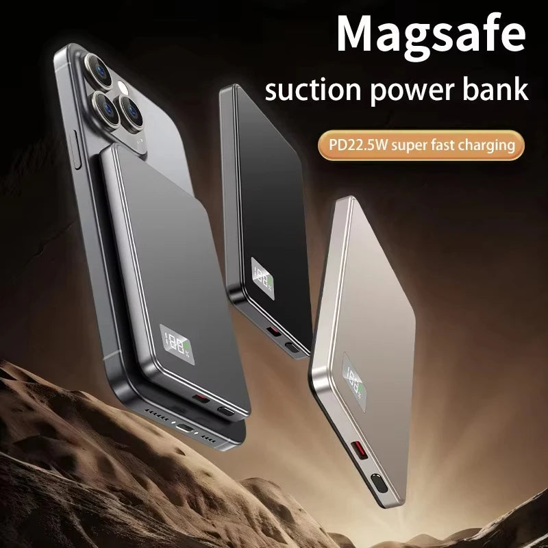 500000mAh Wireless Magnetic Power Bank Fast Charging PD22.5W External Battery Portable for Magsafe for iPhone17 Samsung Xiaomi
