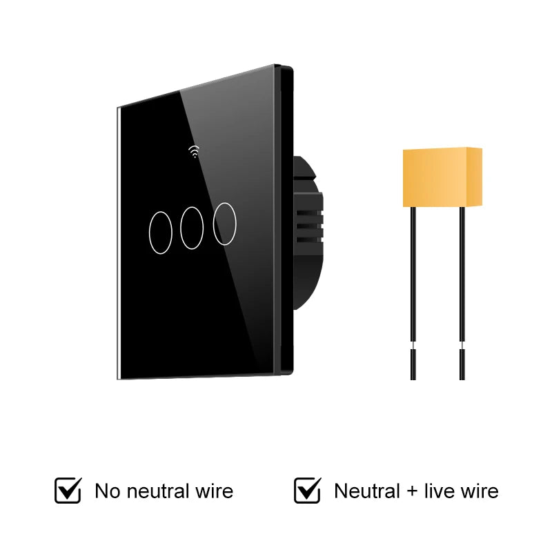 Tuya WiFi Touch Switch Light Wall Smart Switch for EU Smart Home Life Alexa Google Home 433RF WiFi Remote 1/2/3/4 Gang