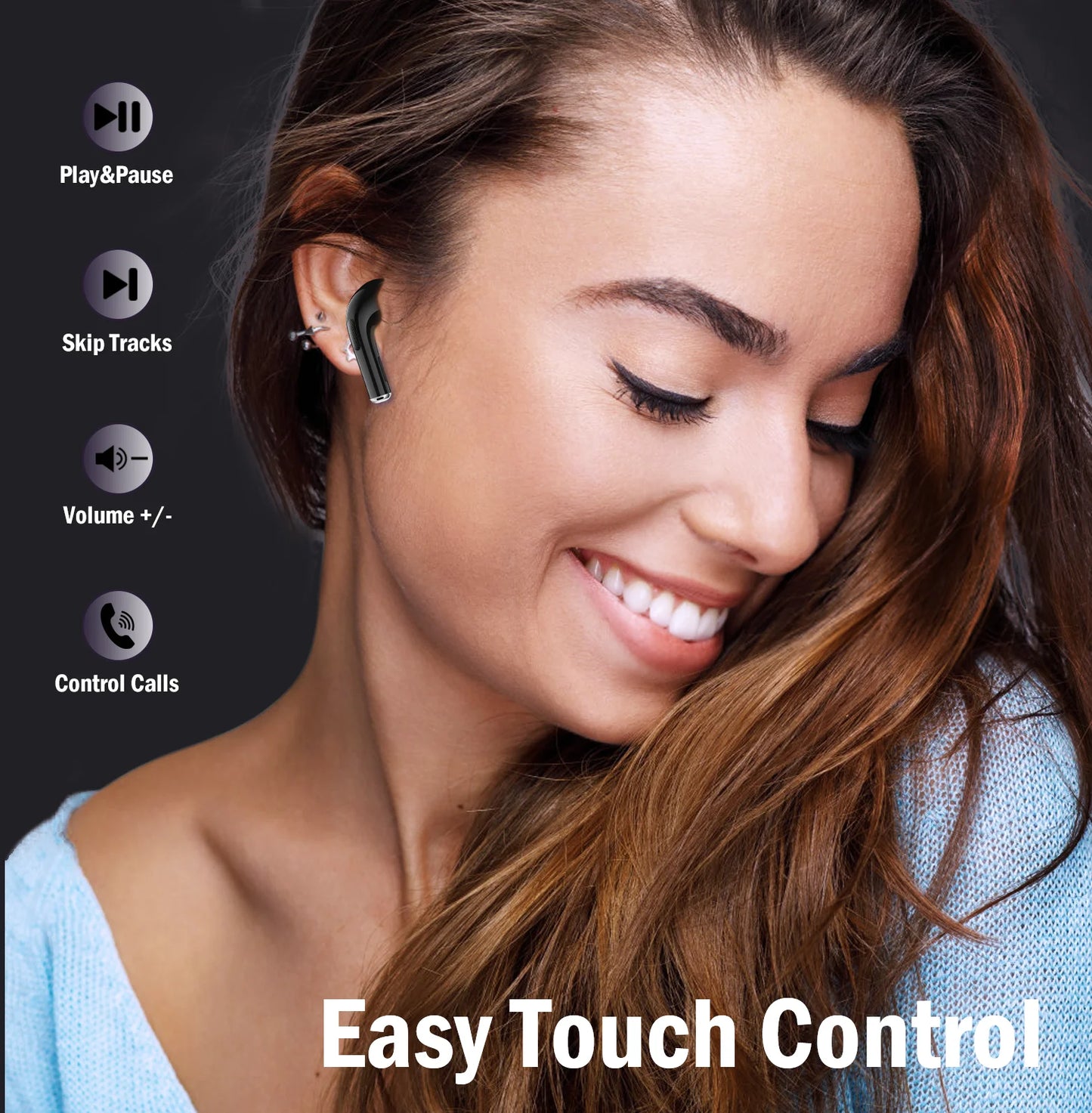 1HORA AUT119 Wireless headphones TWS Bluetooth 5.3 Clear sound In-ear headset Compatible with IOS/Android/tablets
