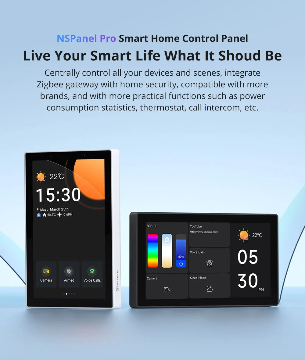 SONOFF NSPanel Pro 120 Type Smart Home Control Panel Smart Thermostst Power Consumption DIY Switch Module Support Sonoff Devices