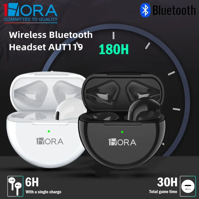 1HORA AUT119 Wireless headphones TWS Bluetooth 5.3 Clear sound In-ear headset Compatible with IOS/Android/tablets