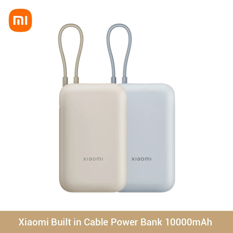 Xiaomi Built In Cable Power Bank 10000mAh 22.5W P15ZM Type-C Two way Fast Charging Mi Powerbank Portable Powerbank For iPhone