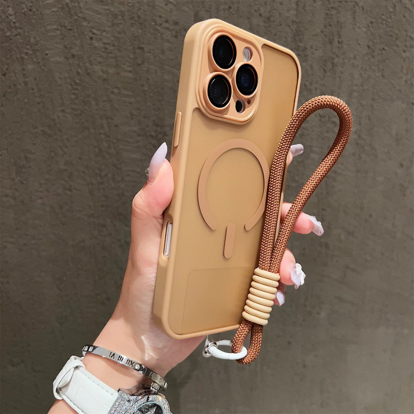 Clear Magsafe Shockproof Bumper Matte Case For iPhone 17 16 14 13 Mini 15 12 11 Pro Max Plus Lanyard Wrist Strap Magnetic Cover