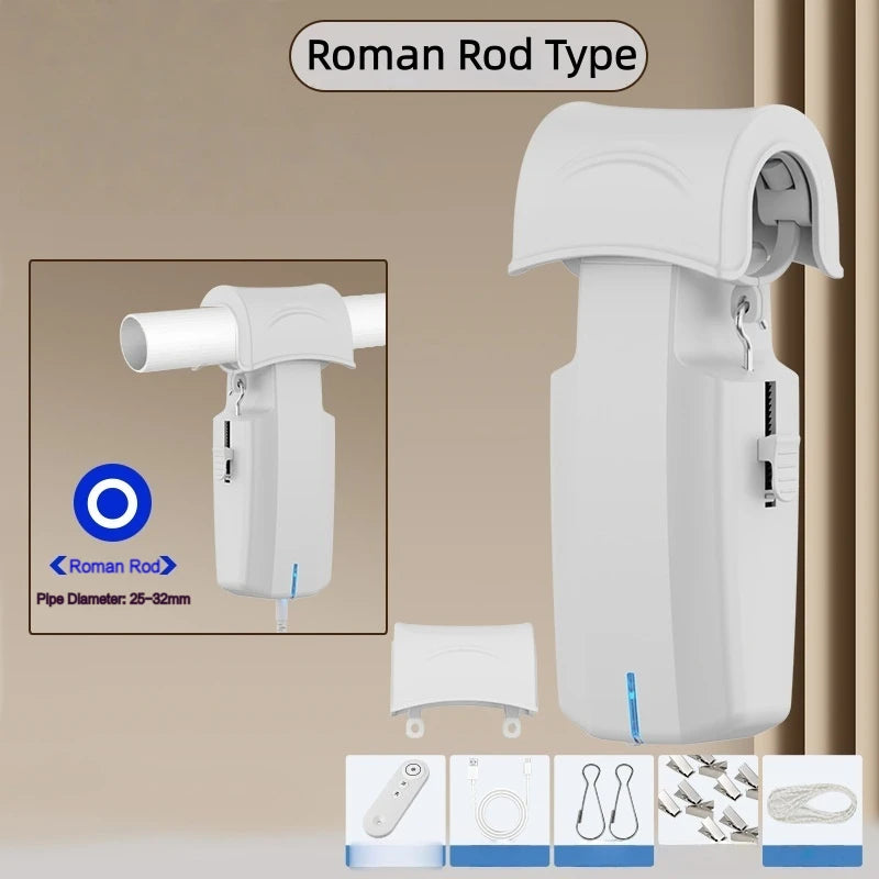 Smart Electric Curtain Robot Track Motor Remote Control Home Electric Drive Track Rod Automatic Curtain Opener