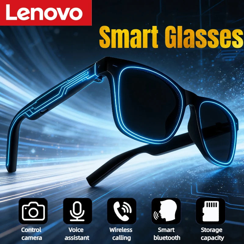 Lenovo Smart Glasses Remote Control Touch Photo Camera Recording Translator Bluetooth Wireless
