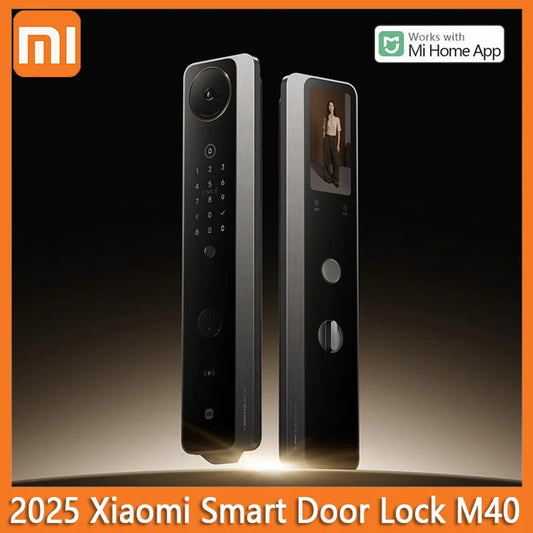 2025 Xiaomi Smart Door Lock M40 Face Recognition Fingerprint Remote Unlock AI Dual Lens with 5 inch Visual Screen Mi home APP